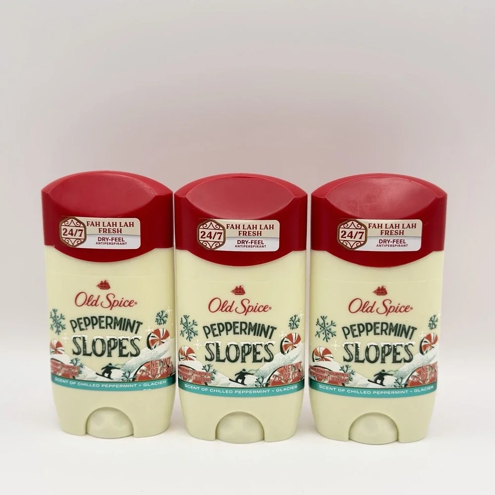 Old Spice Antiperspirant Deodorant Peppermint Slopes 3x 2.6 Oz Limited Edition